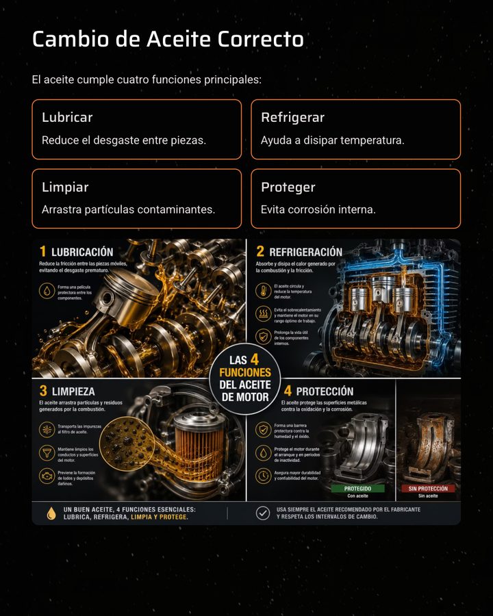Las 4 funciones del aceite